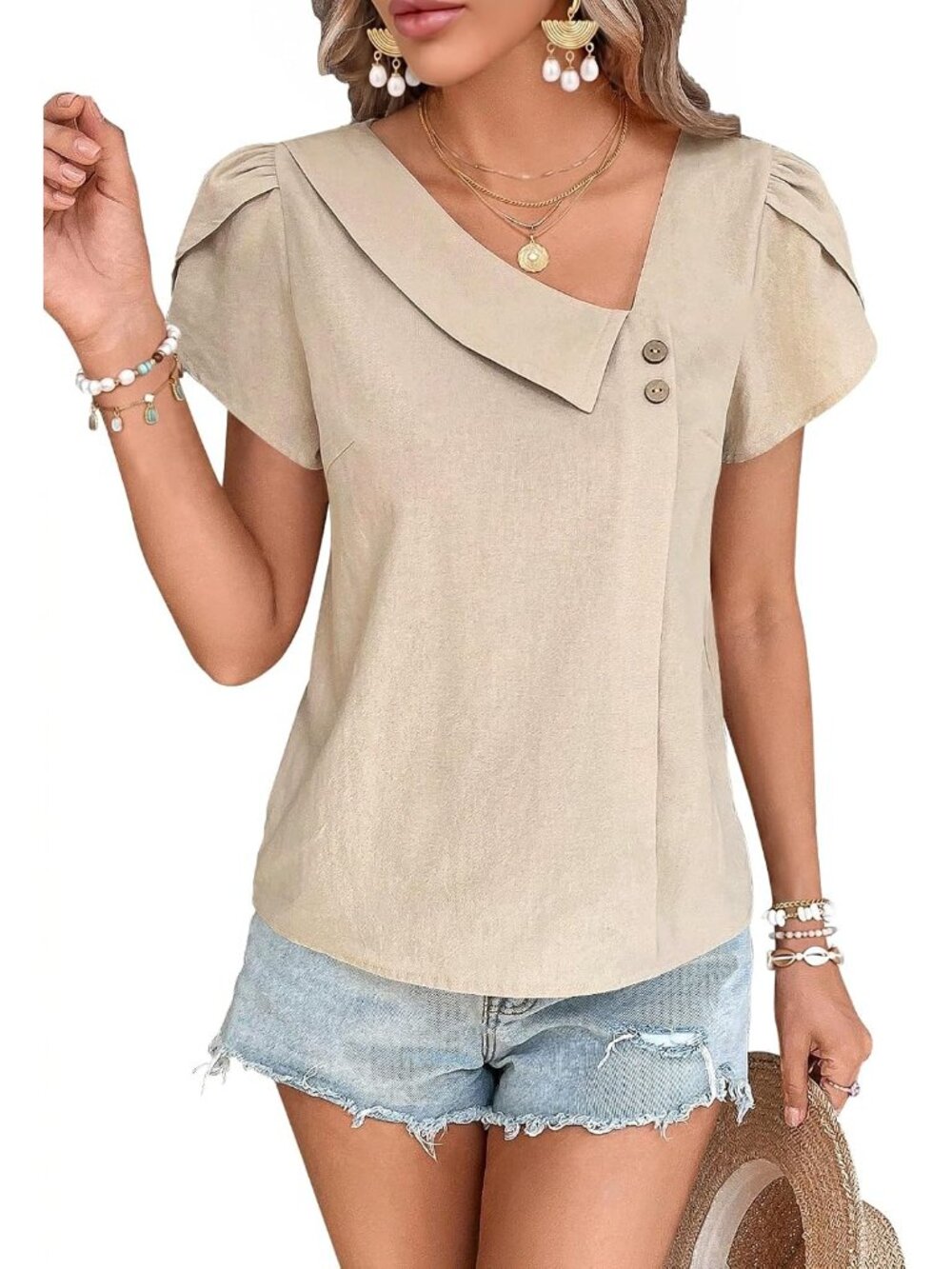 Chic Asymmetric Women's Summer Blouse